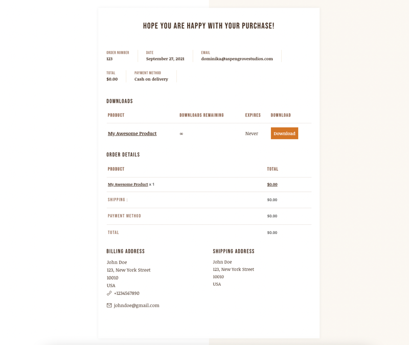 Coffee Thank You Page
